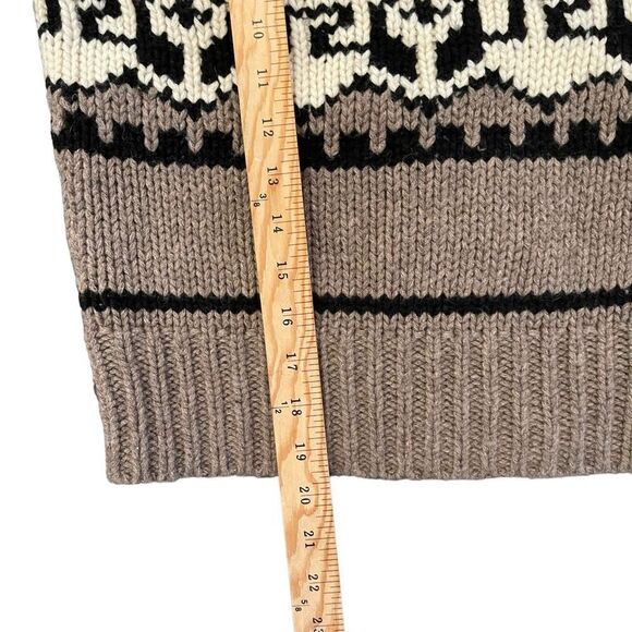TNA Cardigan Cowichan Wool Chunky Knit Brown Cream Black Sweater Women's XXS Zip - Picture 7 of 9
